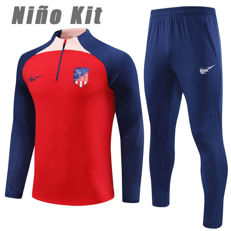 Sudadera Entrenamiento Atlético de Madrid 2023/2024 Niño Kit Rojo/Azul Marino